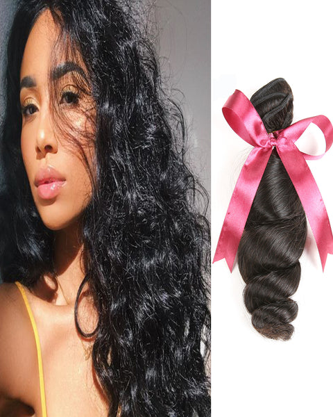 Remy Braziian Loose Wave Human Hair One Bundles 8-30inch Natural Color