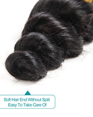 Remy Braziian Loose Wave Human Hair 3 Bundles 10-28inch Natural Color