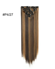 Clip In Synthetic Straight Hair Extensions 7 Pieces 24inch Long Hairpiece Hair