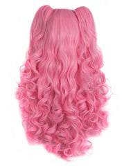 Synthetic Wave Wig 28inch Lolita Long Curly Clip On Ponytails Cosplay Wig White Color
