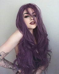 ATOZWIG Long Wavy 22Inch Purple Heat Resistant Fiber Synthetic Cosplay Wigs