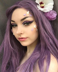 ATOZWIG Long Wavy 22Inch Purple Heat Resistant Fiber Synthetic Cosplay Wigs