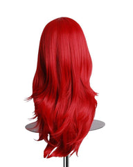 Synthetic Wigs 28 Inch Straight Hair Cosplay Wig For Women With Wig Cap Red Color